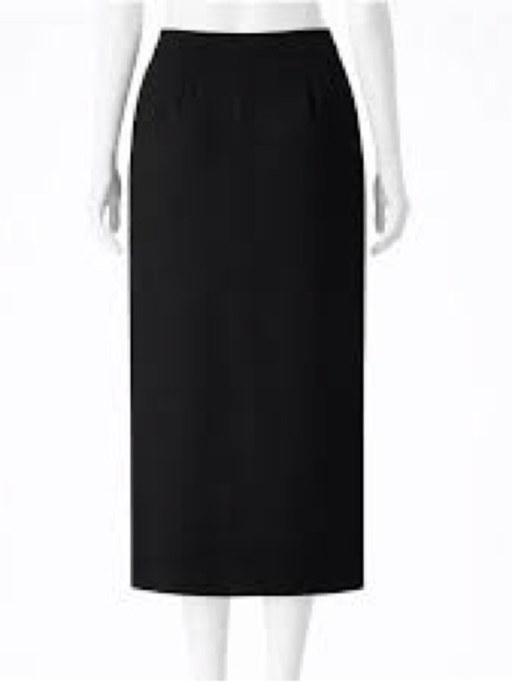 ST. JOHN Classic Black Knit Straight Midi Skirt Pencil Slit Work Designer 6